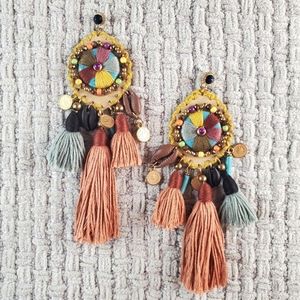 Hand-made Fringe/Beads Earrings